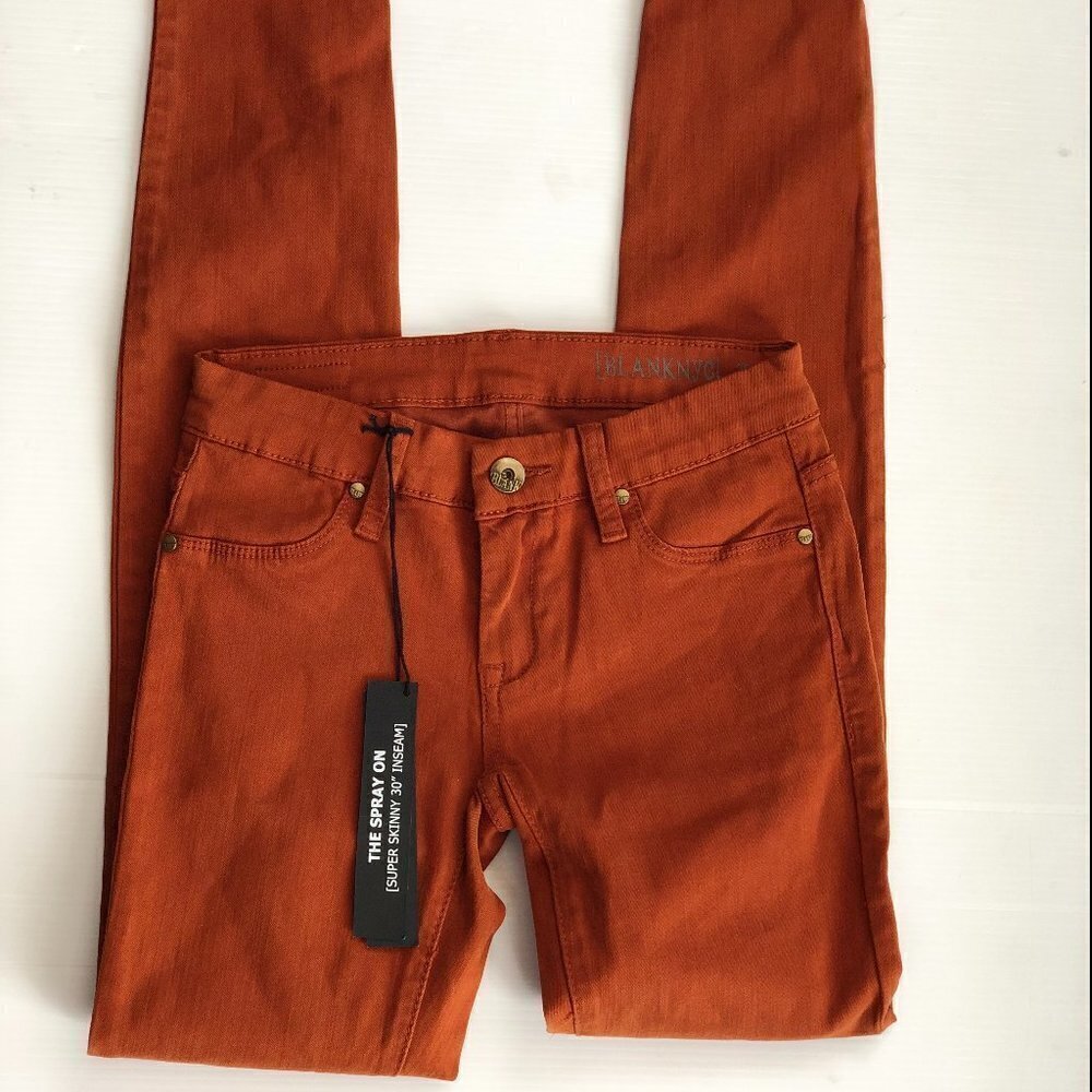 Blank NYC Rust Denim Spray On Super Skinny Jeans - Picture 2 of 14